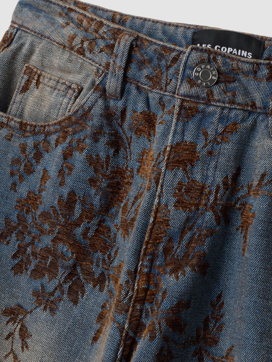 Blue wide-leg jeans in a cotton, viscose and lyocell blend_1