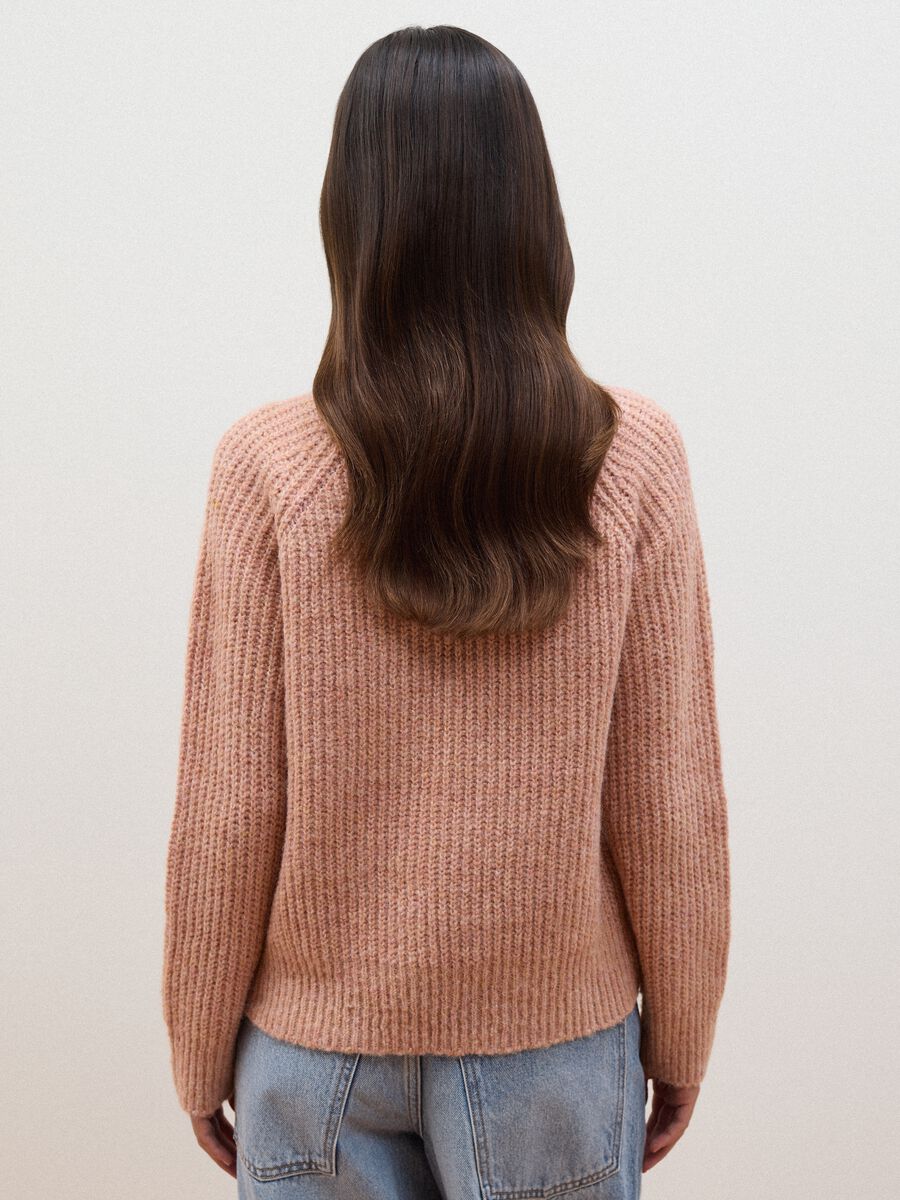 Pink ribbed stretch-wool jumper, regular fit_3