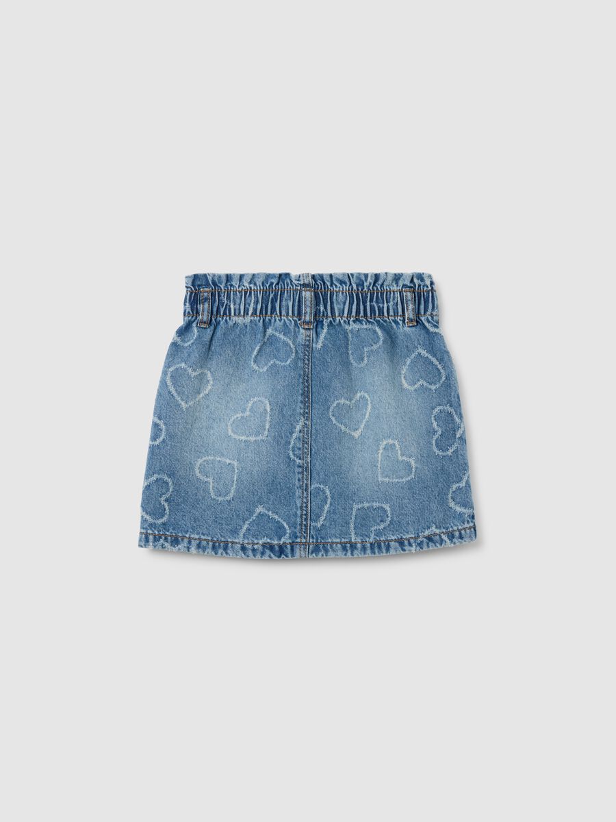 Girls' regular fit blue denim skirt_1