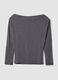 Grey stretch viscose striped boat-neck T-shirt_2