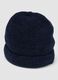 Berretto blu navy in tessuto elasticizzato a costine_2
