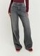 Grey Denim Cotton Regular Fit Trousers_1
