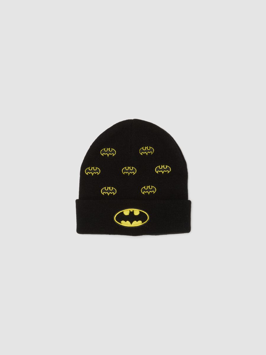 Black beanie with turn-up and Batman print_0