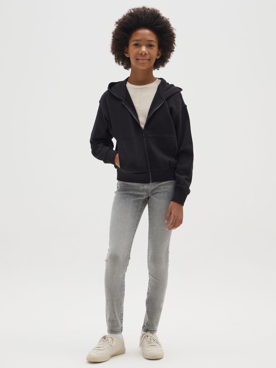 Girls' Grey Skinny Fit Denim Jeans_0