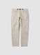Pantaloni beige in dobby di cotone elasticizzato slim fit_4