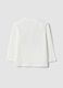 White organic cotton T-shirt with teddy bear print_1