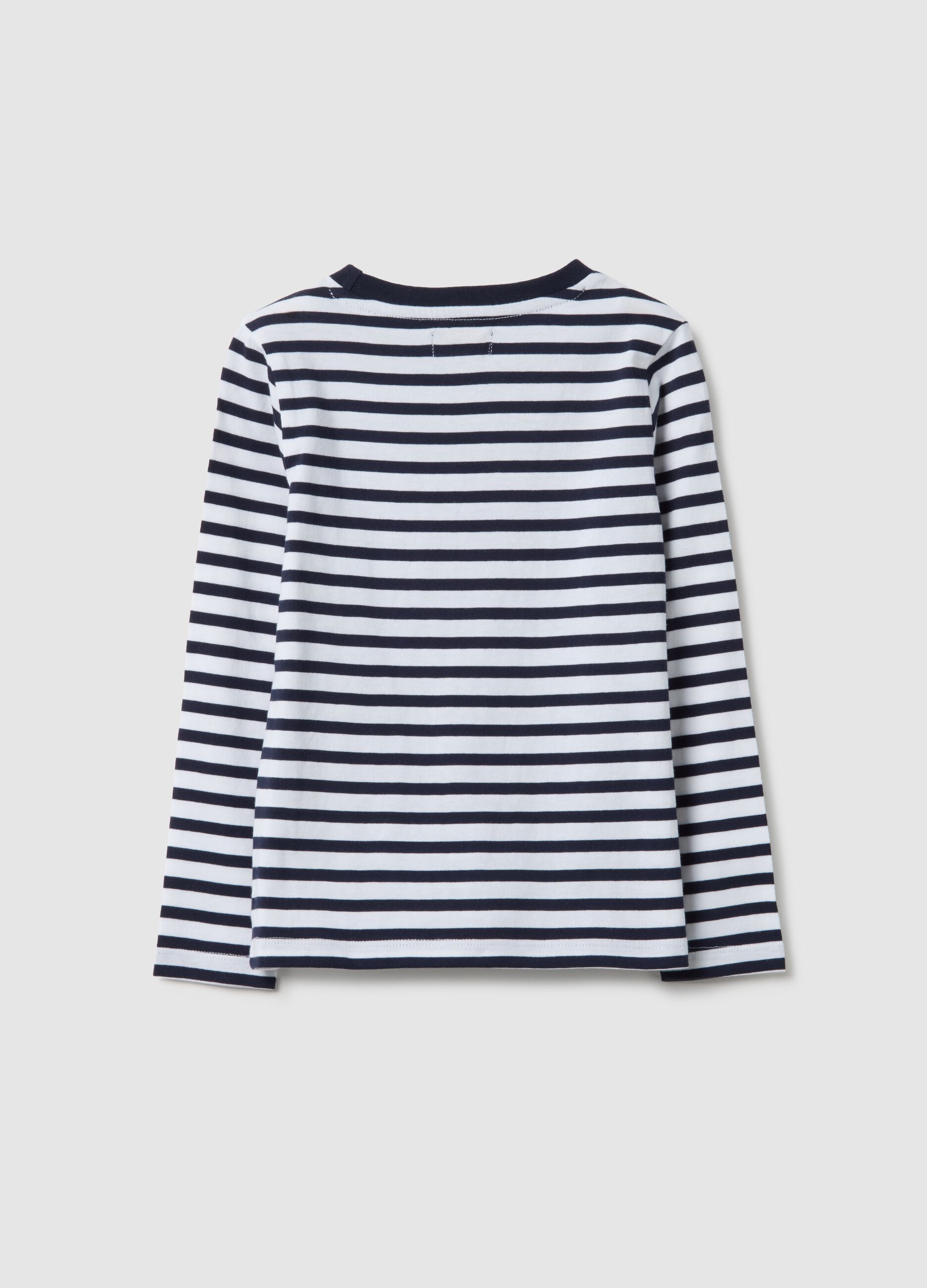 Multicolour Striped Cotton Long Sleeve T-Shirt - Regular Fit
