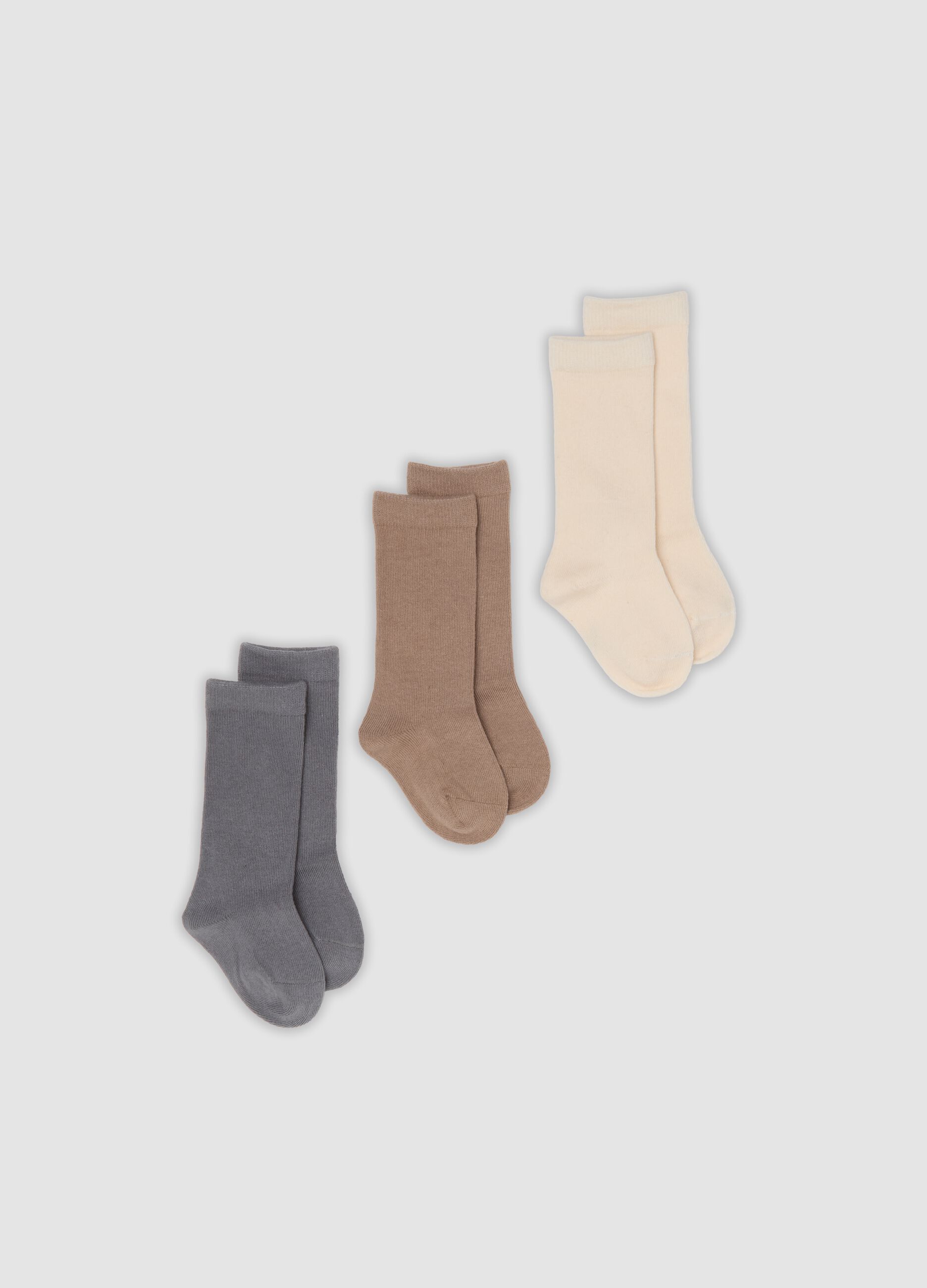 3-pack of multicolour long socks in stretch organic cotton
