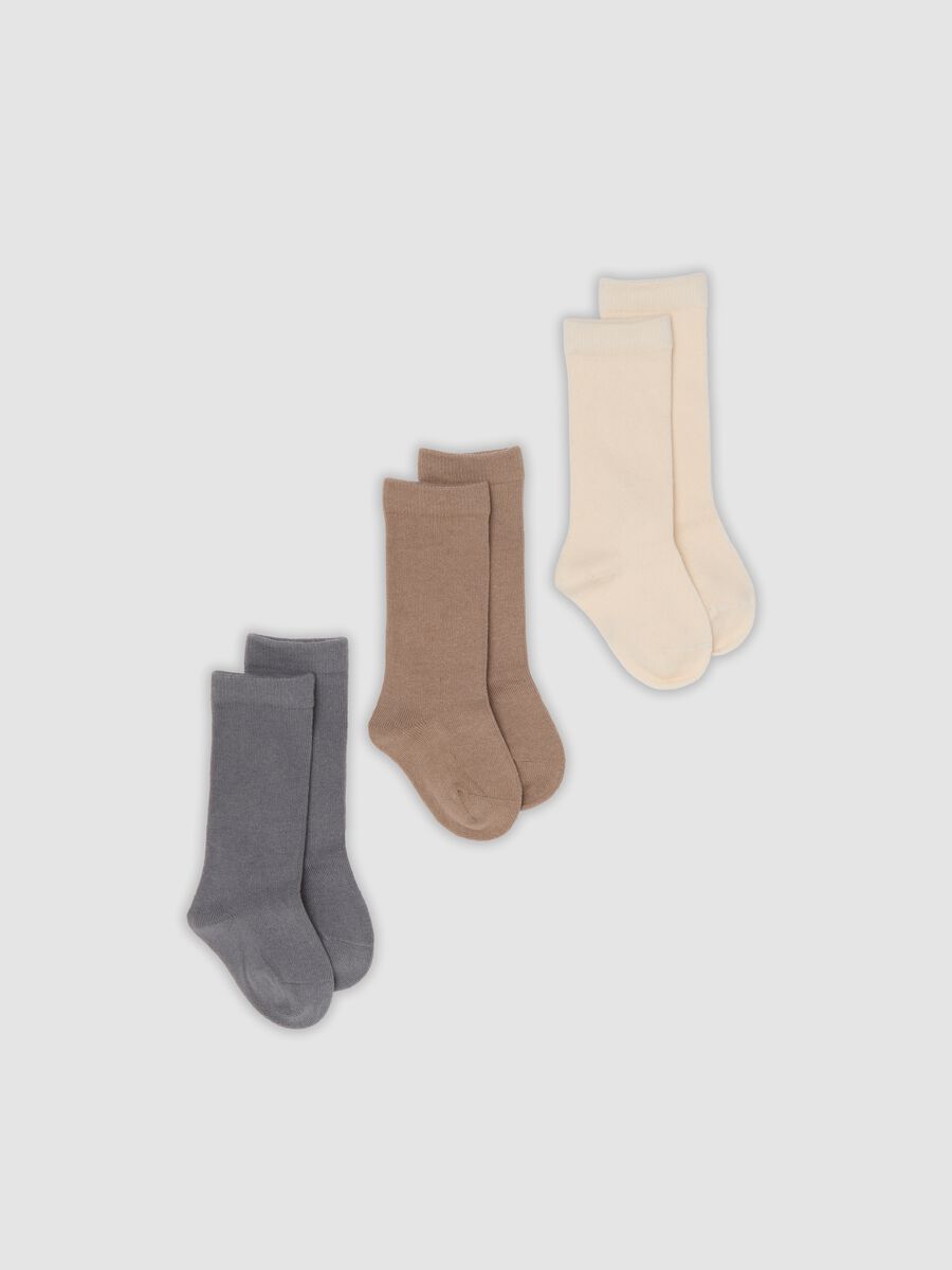 3-pack of multicolour long socks in stretch organic cotton_0