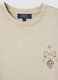 Beige pure cotton short-sleeve T-shirt, regular fit, with print_5