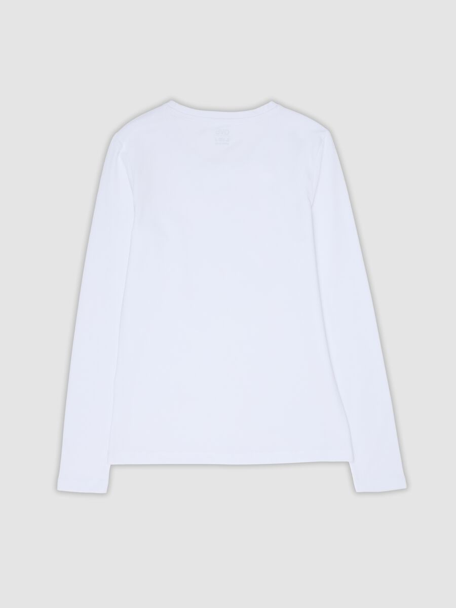White crew-neck top in stretch organic cotton_2