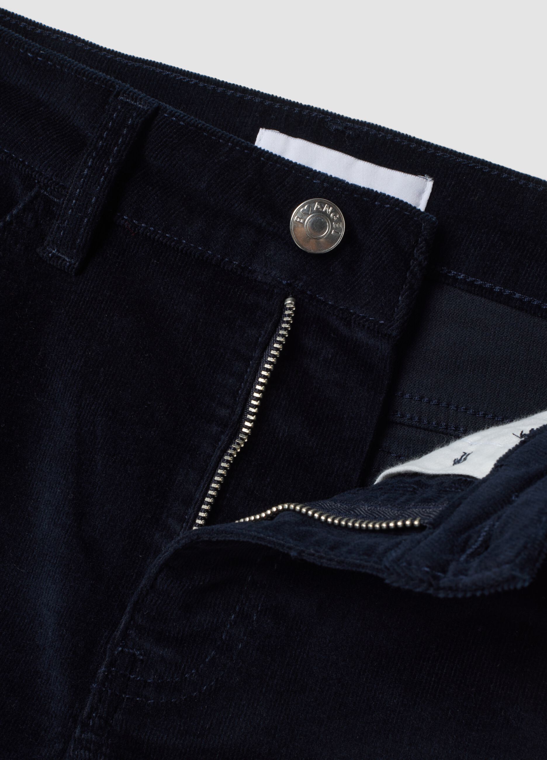 Blue flared trousers in stretch cotton
