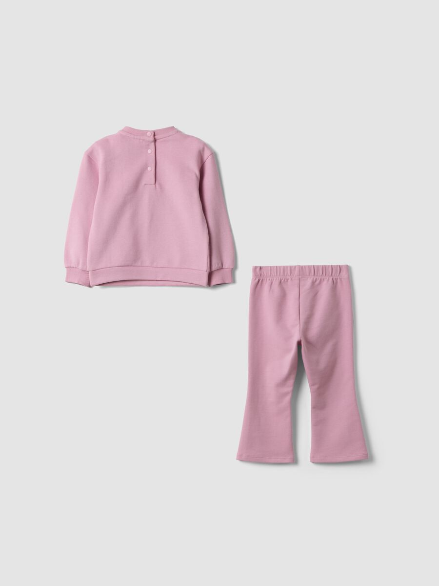 Pink pure cotton jogging set with "Love" slogan, oversized fit_1