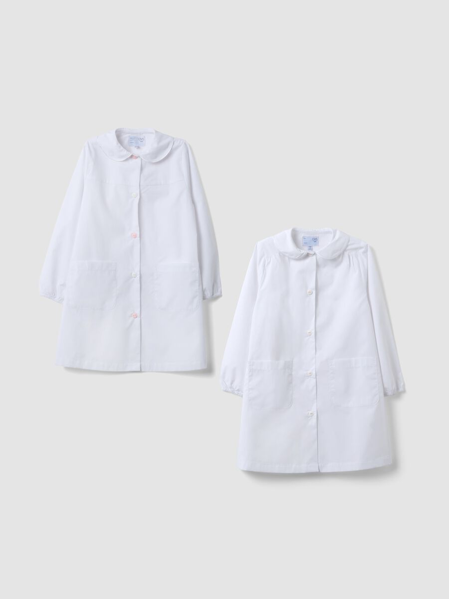 2-pack of white girls&rsquo; school aprons with classic collar_0