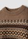 Maglia marrone jacquard con Collo rialzato_5