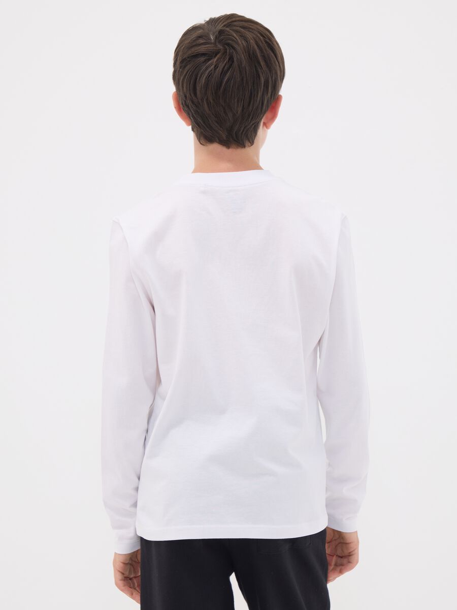White organic cotton T-shirt with &ldquo;Let&rsquo;s get drip&rdquo; slogan for boys_2
