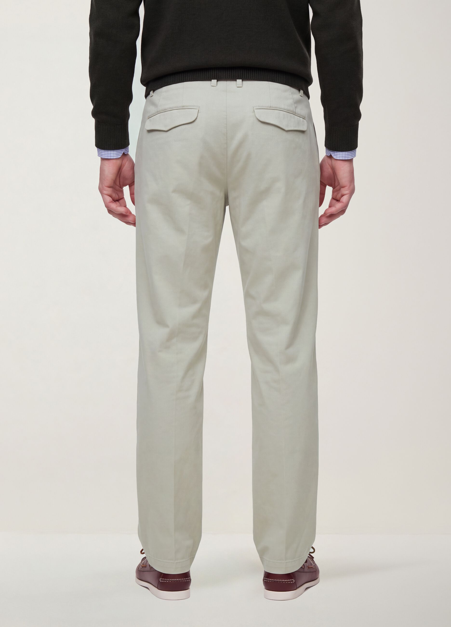Pantaloni chino beige in puro cotone regular fit