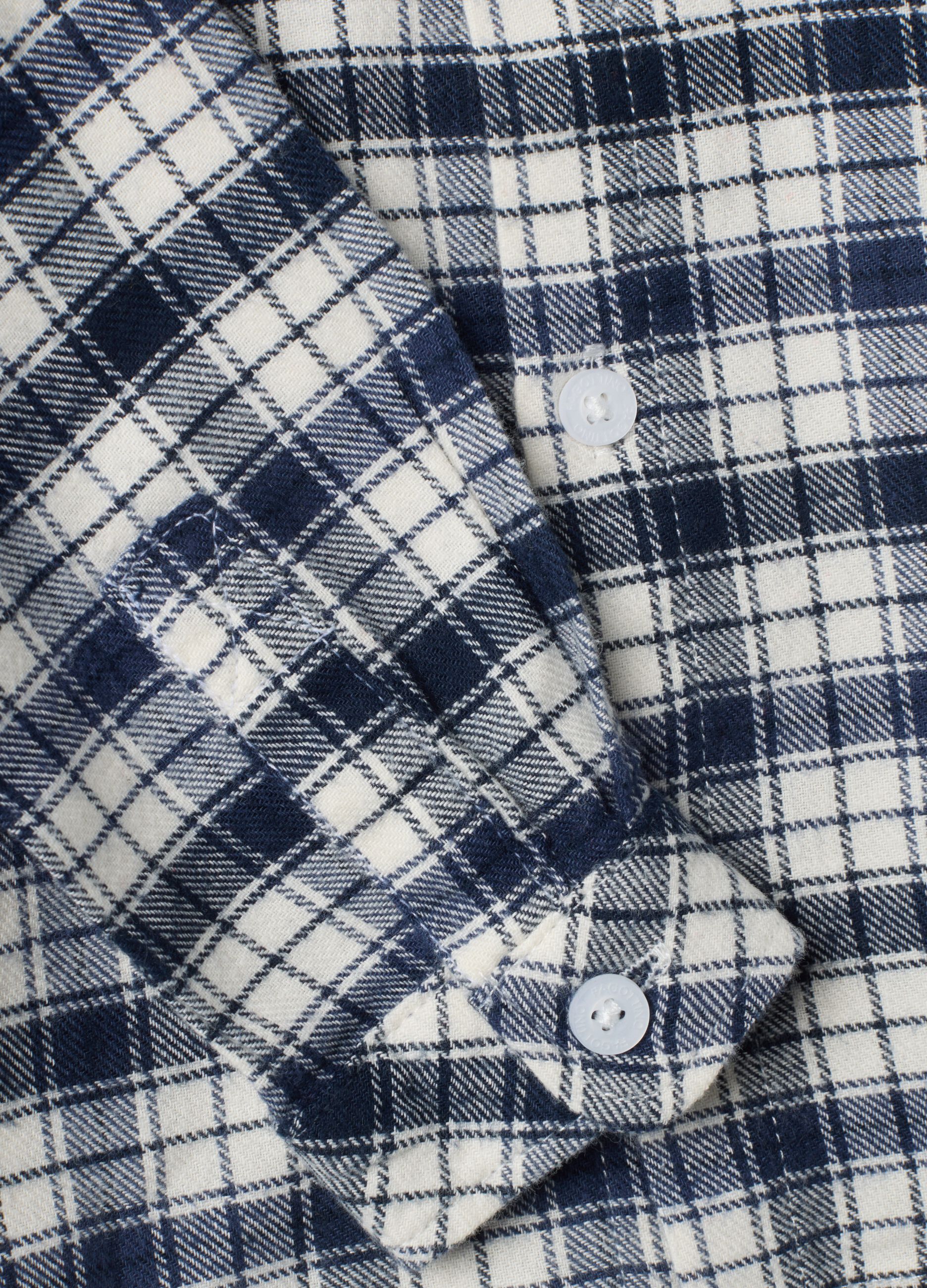 White checked shirt in pure cotton flannel
