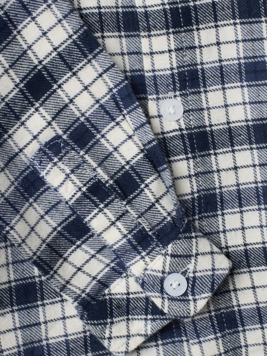 White checked shirt in pure cotton flannel_3
