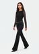 Pantaloni neri flare in modal elasticizzato_4