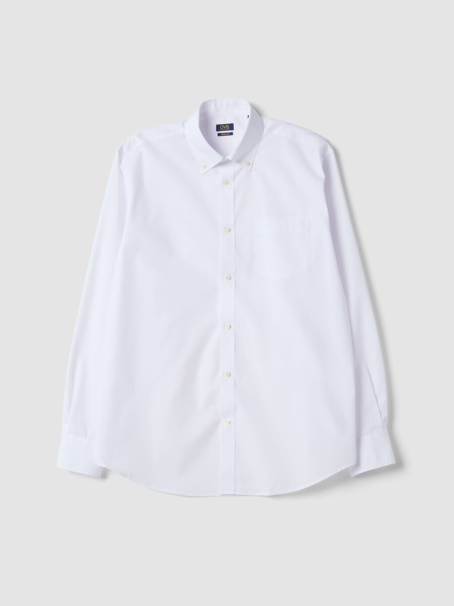 White regular-fit shirt with button-down collar, Easy Iron_4