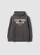 Grey cotton-blend hooded sweatshirt with Chicago Bulls print for boys_3