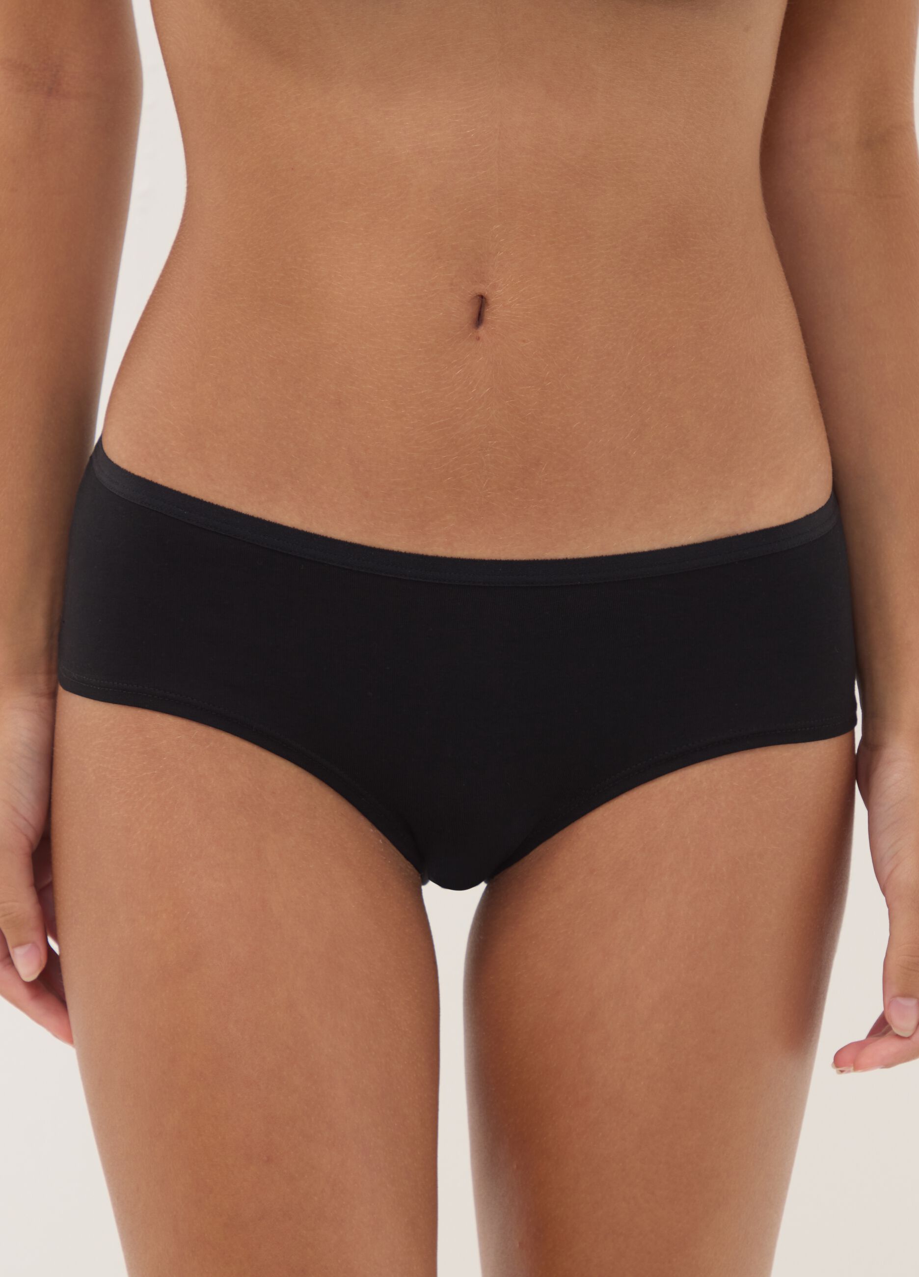 Pack of five black stretch-fabric briefs