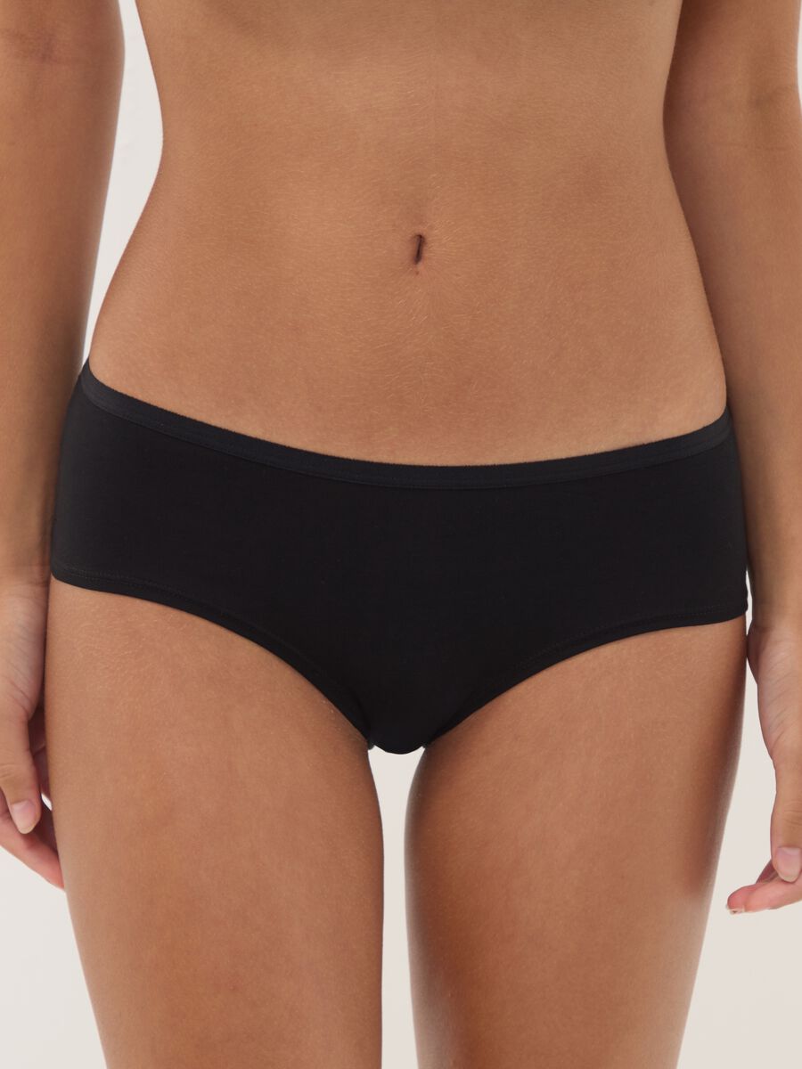 Pack of five black stretch-fabric briefs_1