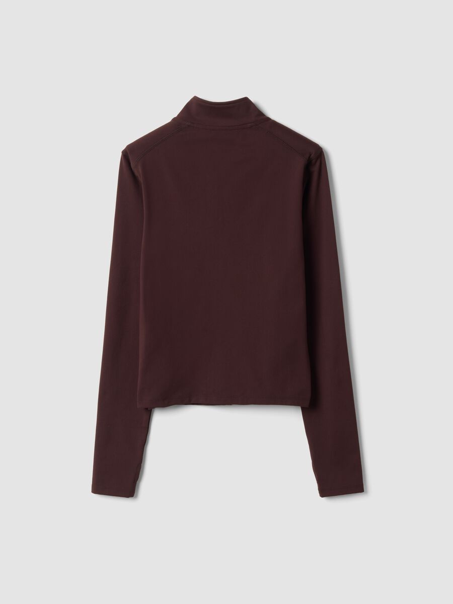 Brown fitted full-zip jacket in stretch fabric ALTAVIA STUDIO_6