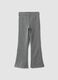 Grey marl flared treggings in stretchy organic cotton_0