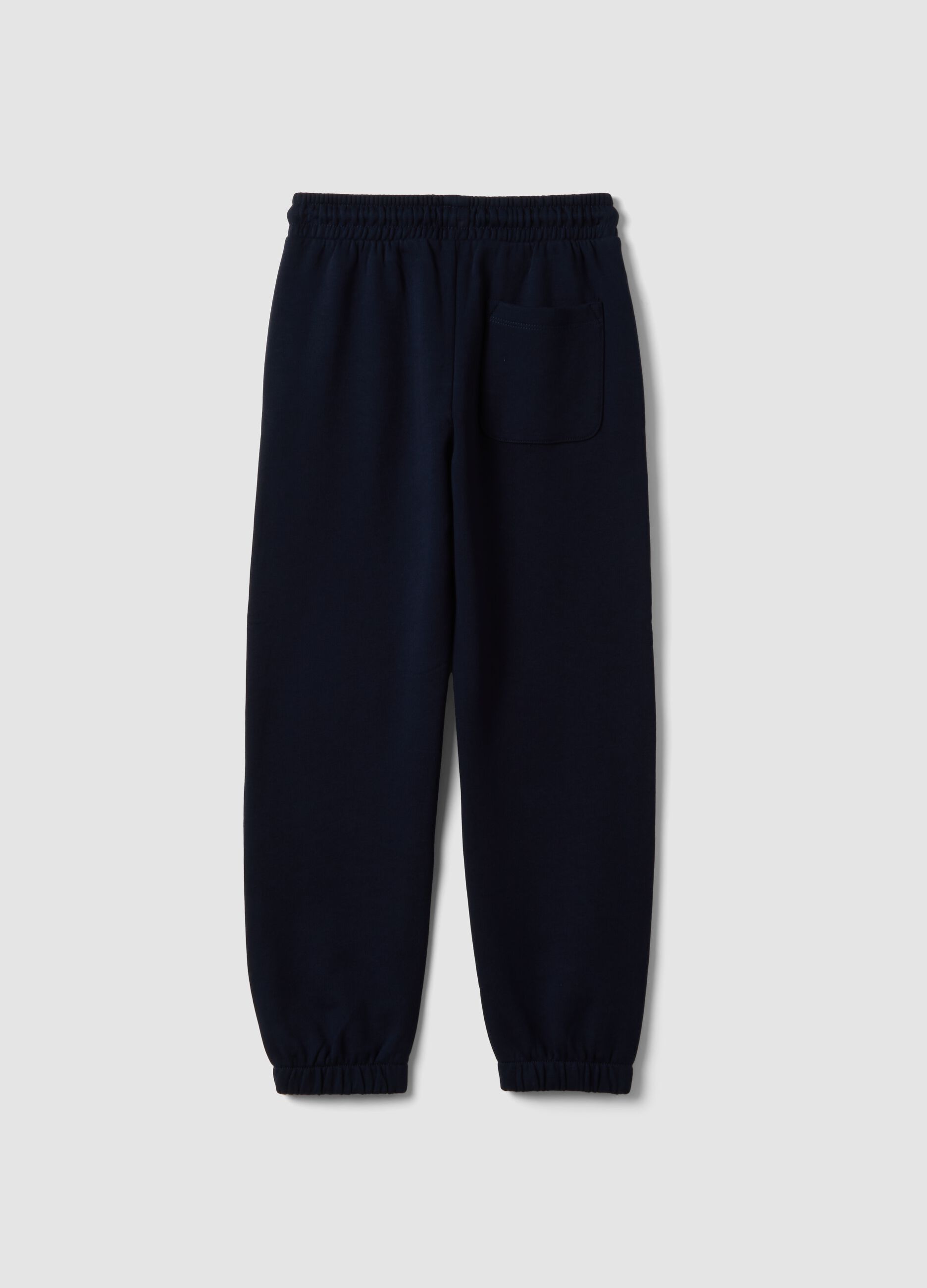 Pantaloni jogger blu in puro cotone regular fit