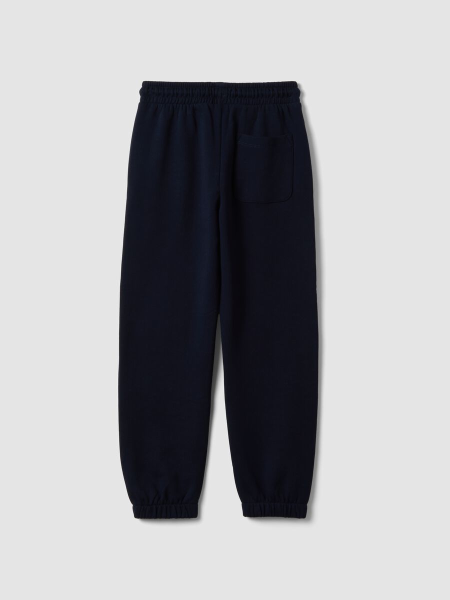 Blue pure cotton regular-fit joggers_1