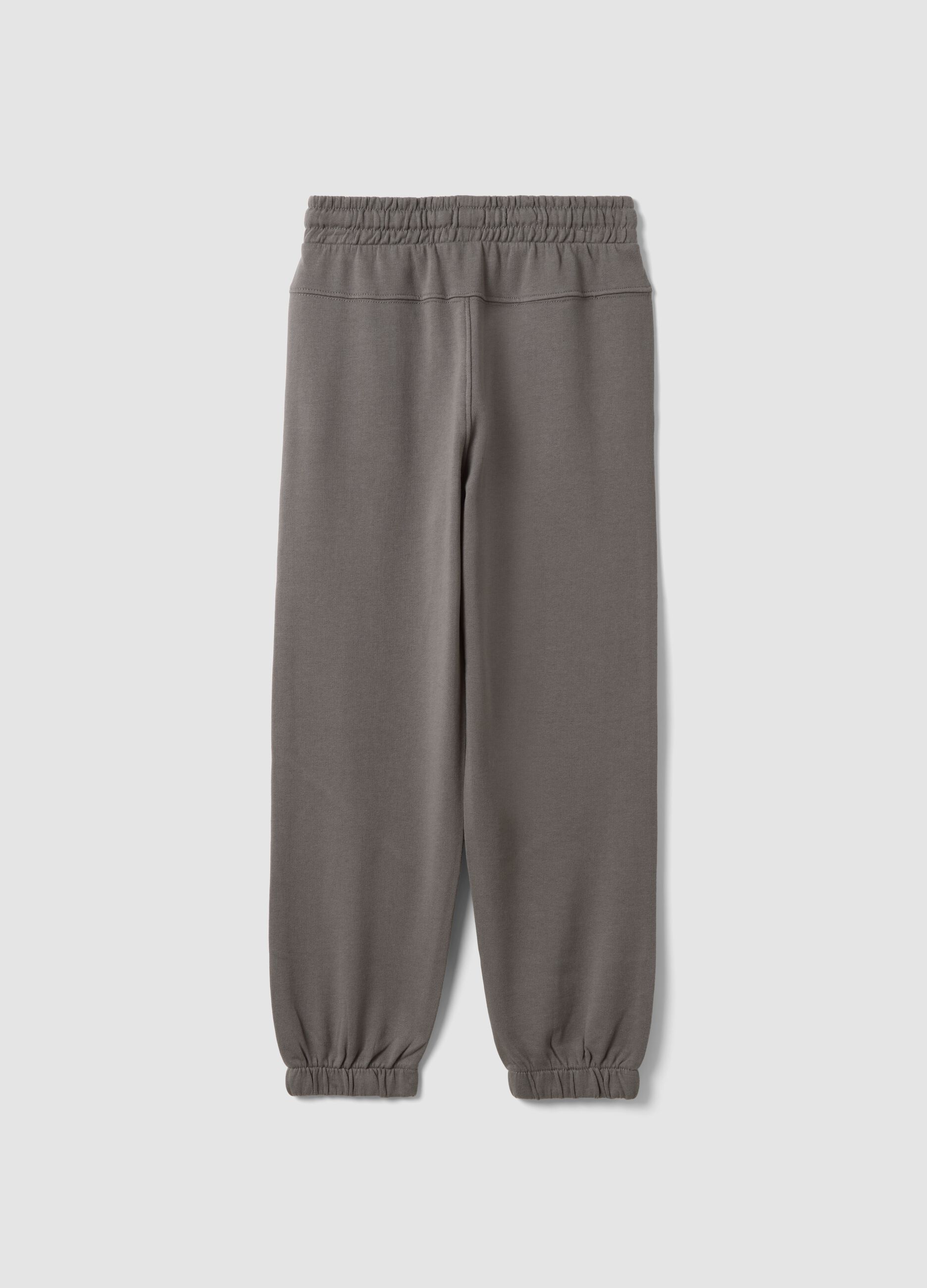 Pantaloni jogger grigi in puro cotone