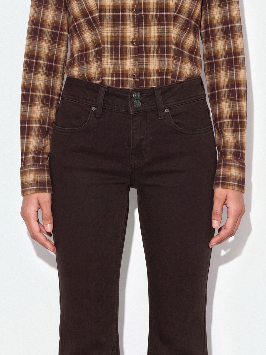 Brown flared stretch-cotton jeans_3