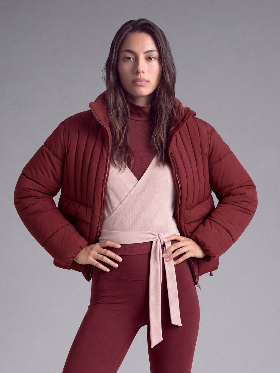 Red padded jacket with zip and high neck ALTAVIA STUDIO_0