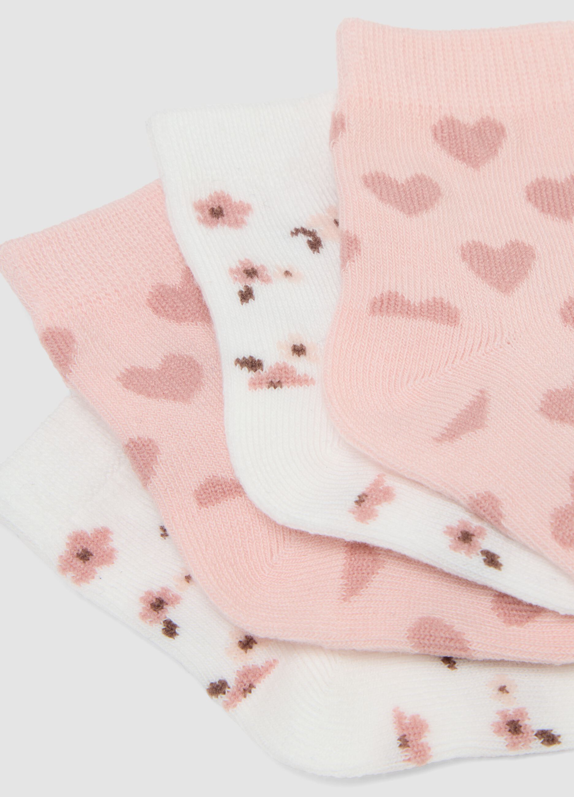 Multipack of five multicolour short socks in stretch organic cotton