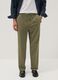 Green pure cotton carrot-fit chino trousers_1