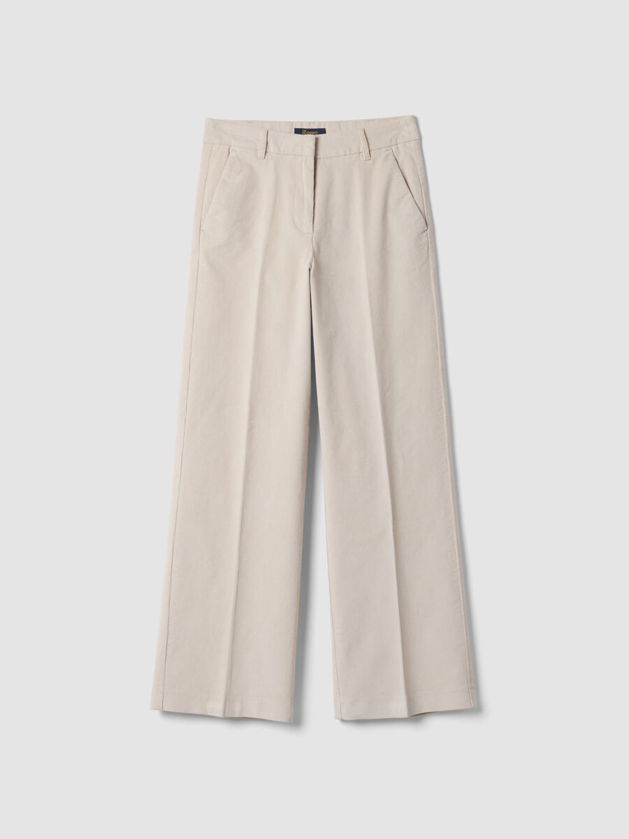 Beige The Iconic Pants straight-fit ribbed stretch cotton trousers_4