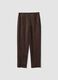 Leggings marroni in tessuto elasticizzato slim fit_4