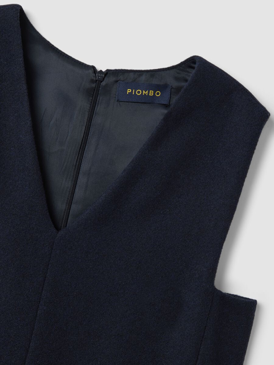 Blue sleeveless wool-blend dress, regular fit_5