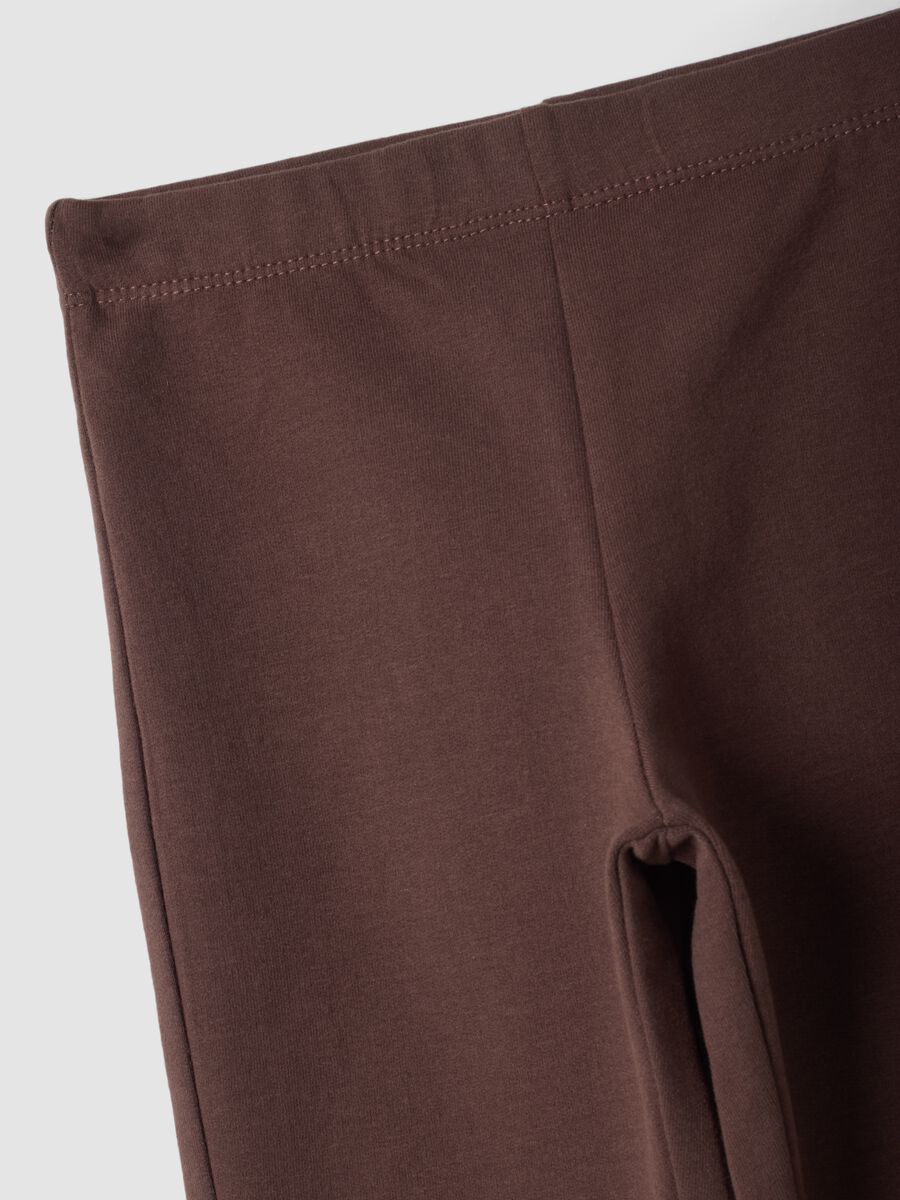 Brown skinny-fit leggings in stretchy organic cotton_2