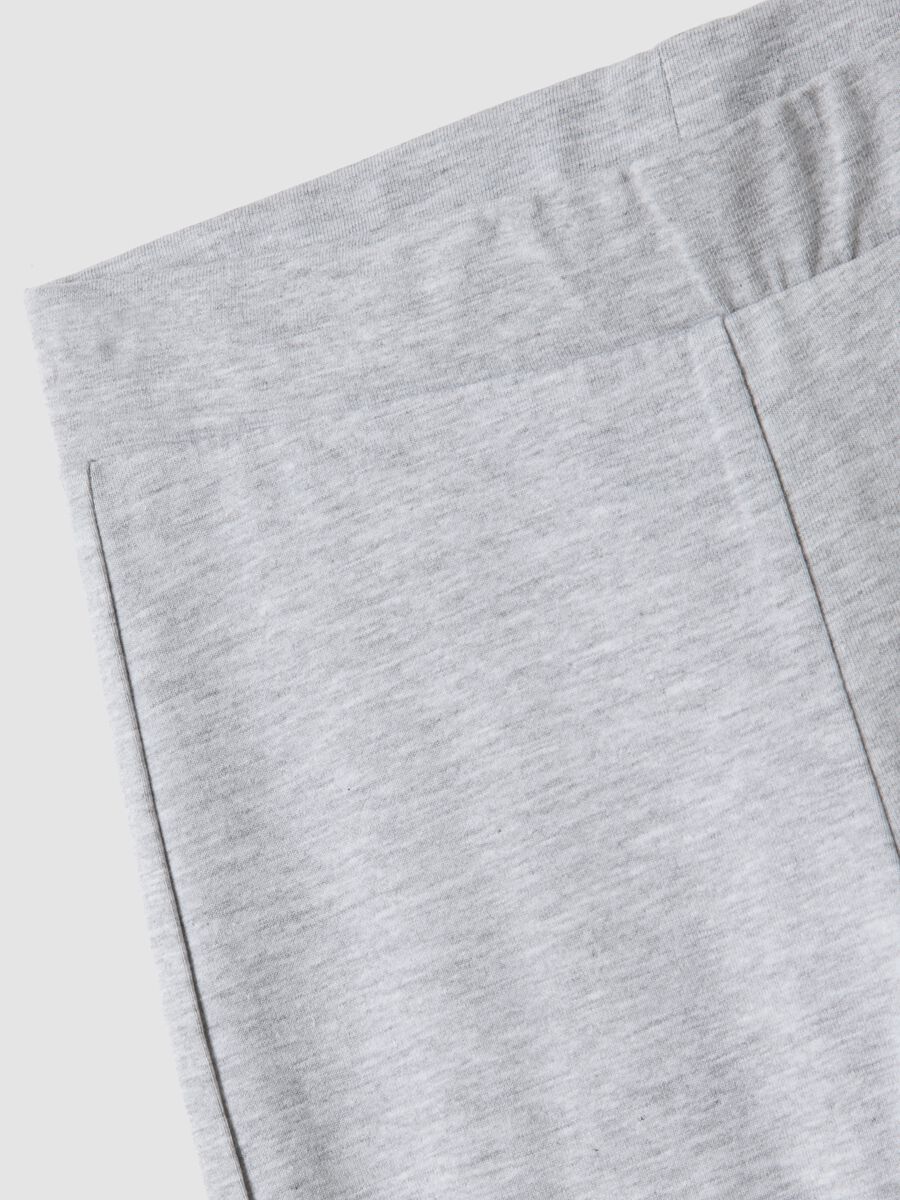 Girls&rsquo; grey flared leggings in stretch organic cotton_4