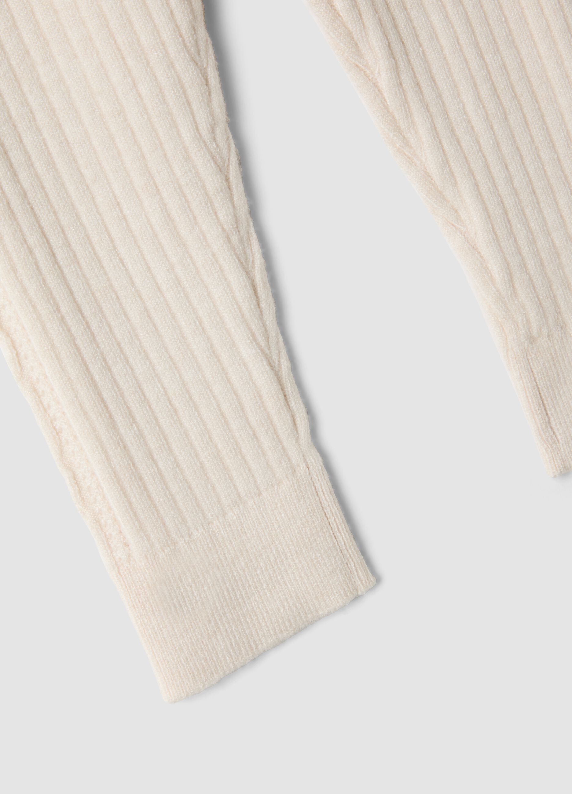 Leggings beige in misto viscosa a costine