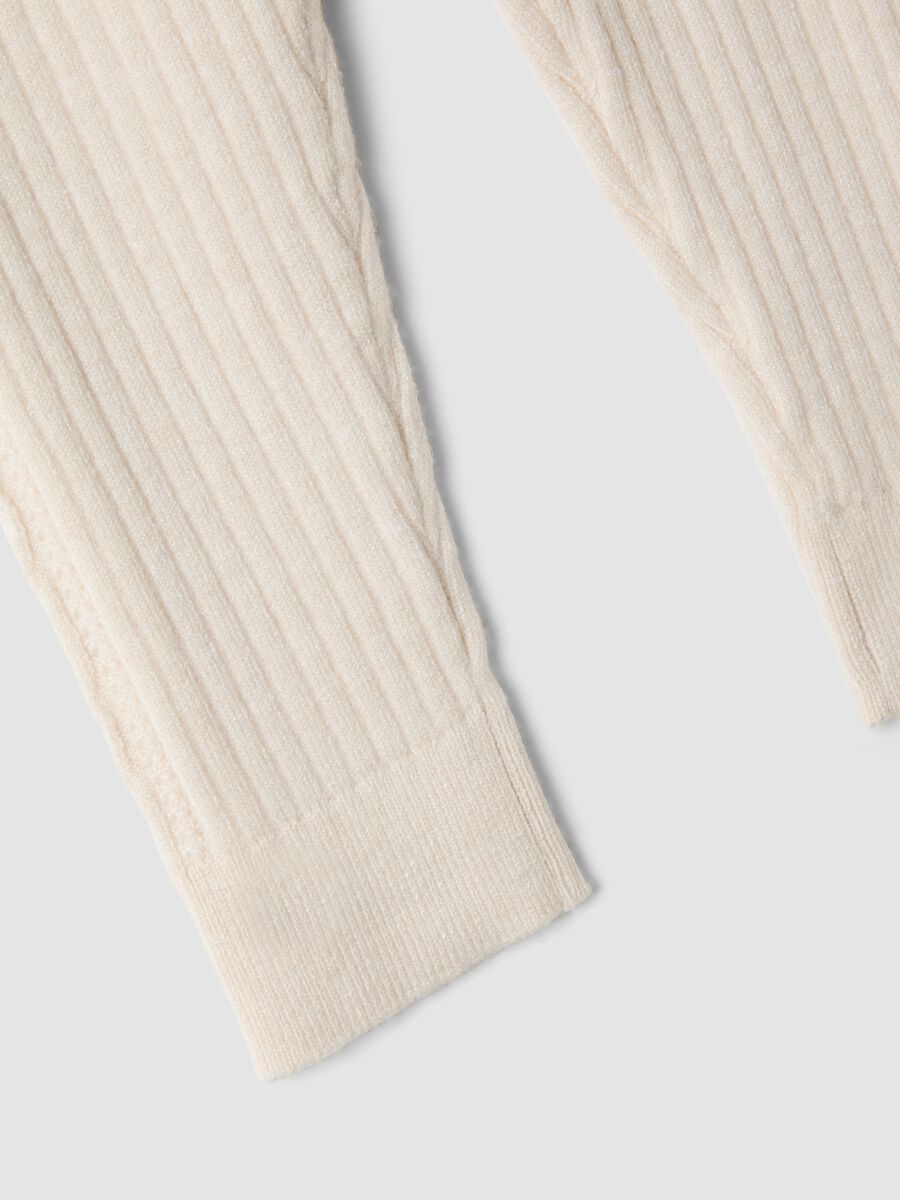 Beige ribbed viscose-blend leggings_2