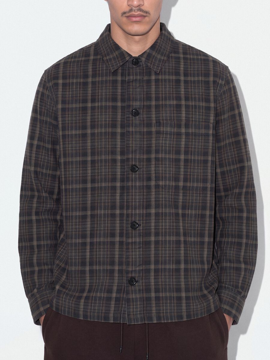 Multicolour pure cotton check shirt, oversized fit_3