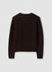 Brown stretch wool crew-neck cardigan, regular fit_6