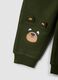 Green pure cotton over-fit joggers with teddy bear print_2