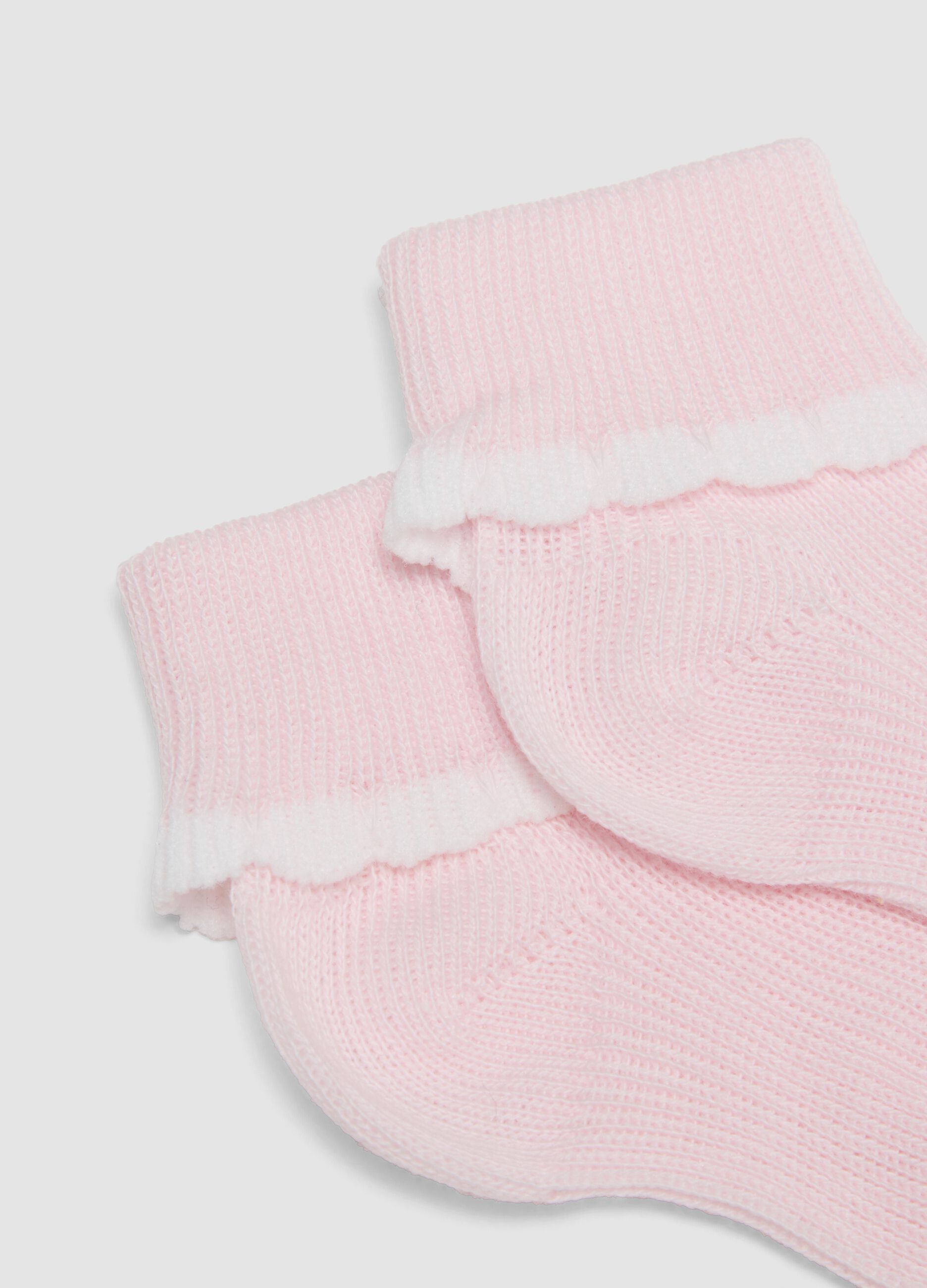2-pack of multicolour short cotton-blend socks for baby girl