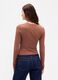 Stretch Long Sleeve Brown Top_1