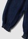 Blue denim joggers in cotton-viscose blend with floral embroidery, comfort fit_3